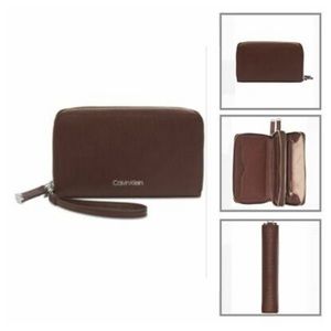 🎁50% OFF🎁NWT Calvin Klein ZipAround Brown Wallet
